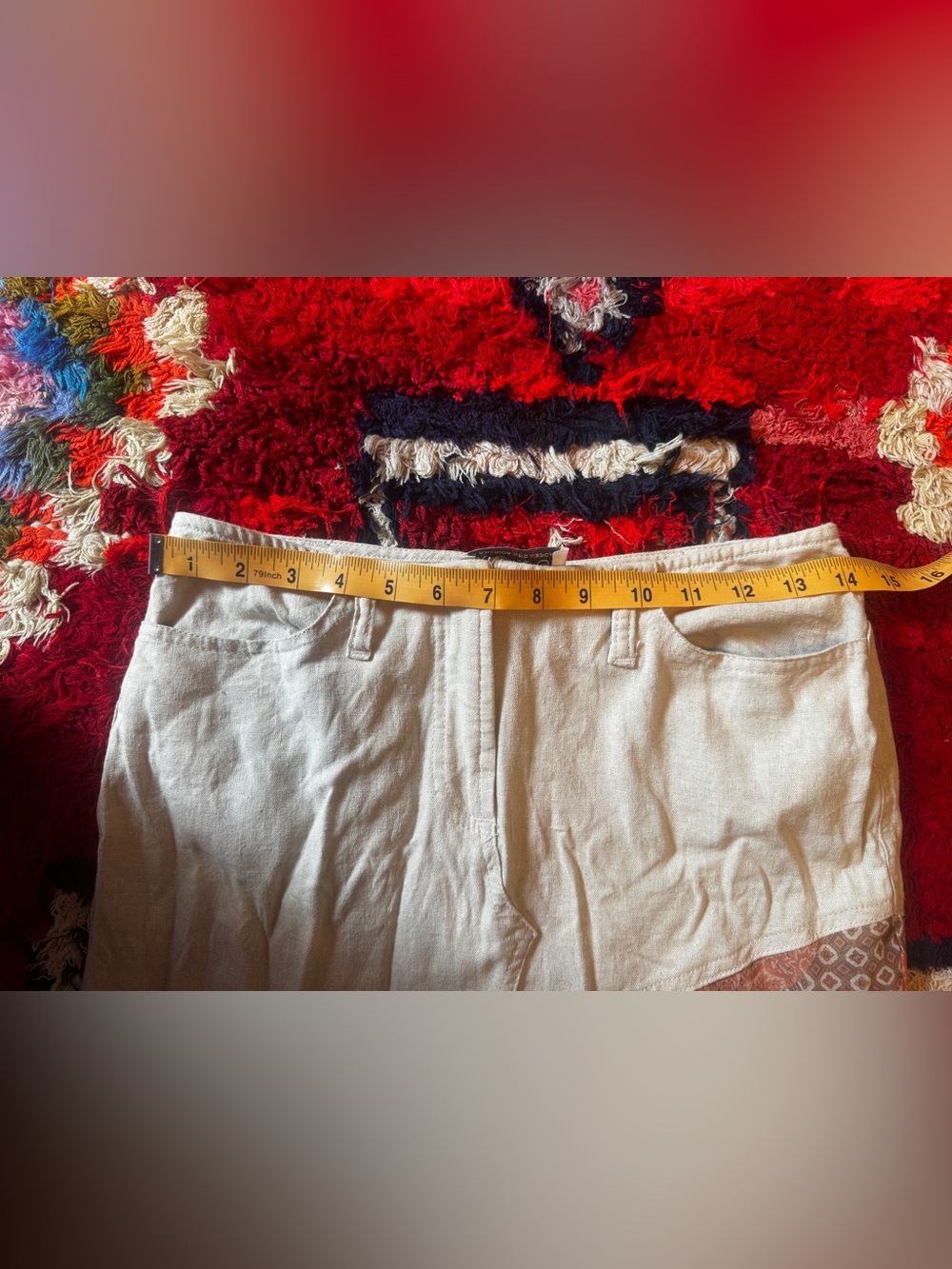 Y2K Vintage XoXo boho Linen Crochet Asymmetrical Skirt Sz SM - Picture 7 of 9